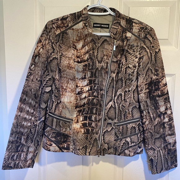 Gerry Weber Snakeskin Print Zip-Up Jacket Size 40 (US 10) - Picture 1 of 8